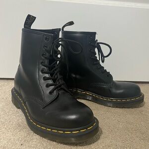 Dr. Martens 1460 black smooth leather lace up boots